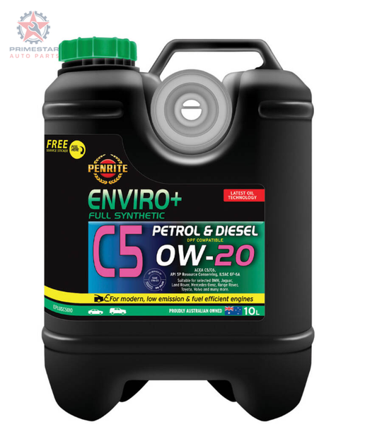 Penrite Enviro+ C5 0W-20 – 10L Full Synthetic (Mid-SAPS) Engine Oil