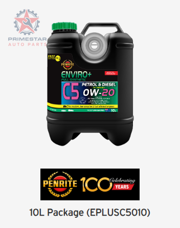 Penrite Enviro+ C5 0W-20 – 10L Full Synthetic (Mid-SAPS) Engine Oil