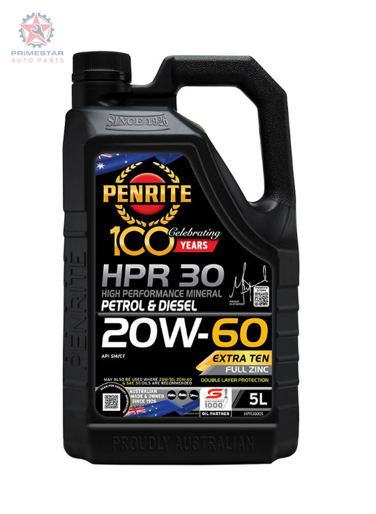 Penrite HPR 30 20W-60 – 5L High Zinc Mineral Engine Oil