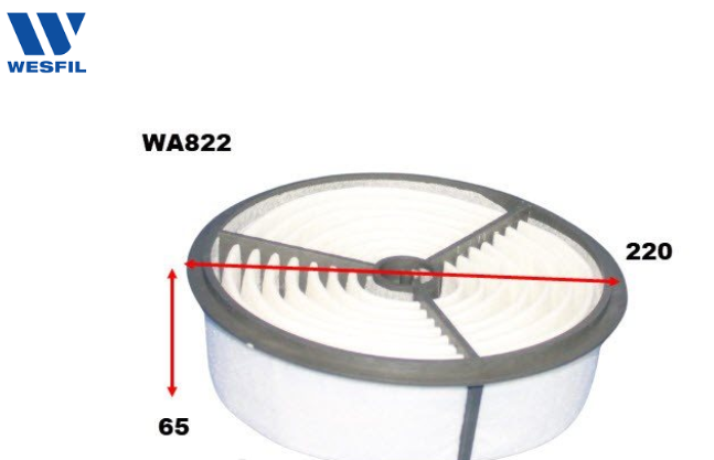 Wesfil Air Filter – WA822 (Ryco A455 / A497) for Holden & Toyota